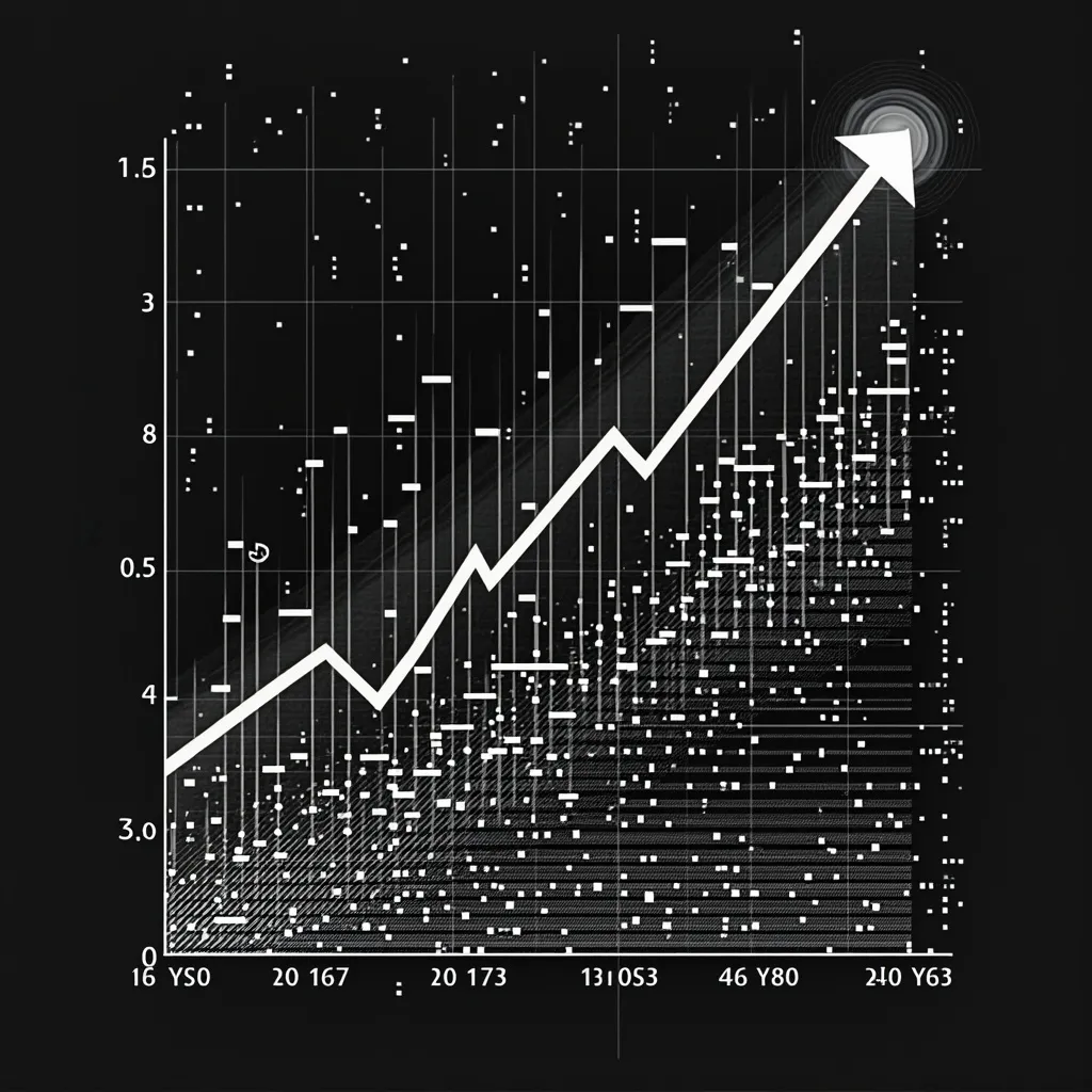 Gráfico abstracto mostrando crecimiento y éxito